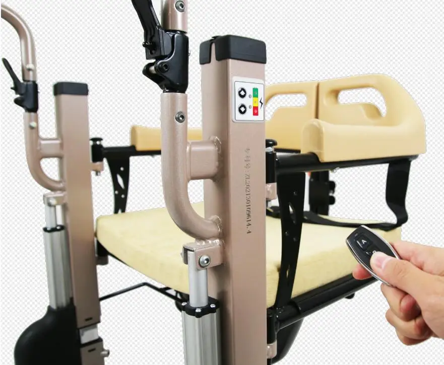 Medical Safety Electric Patient Transfer Lift Chair Adjustable Commode Chair With Controller 3