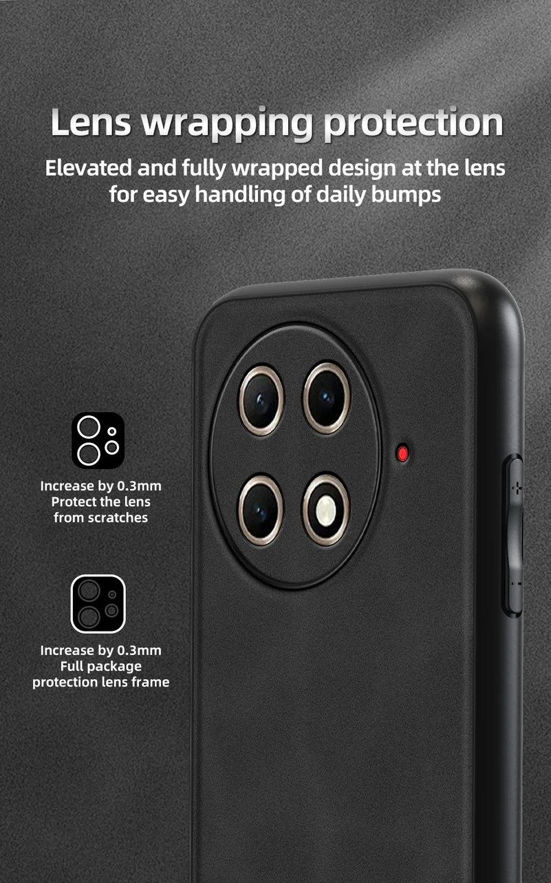 Matte Plain Leather Phone Case with Built-in Metal Car Mount Holder Cover