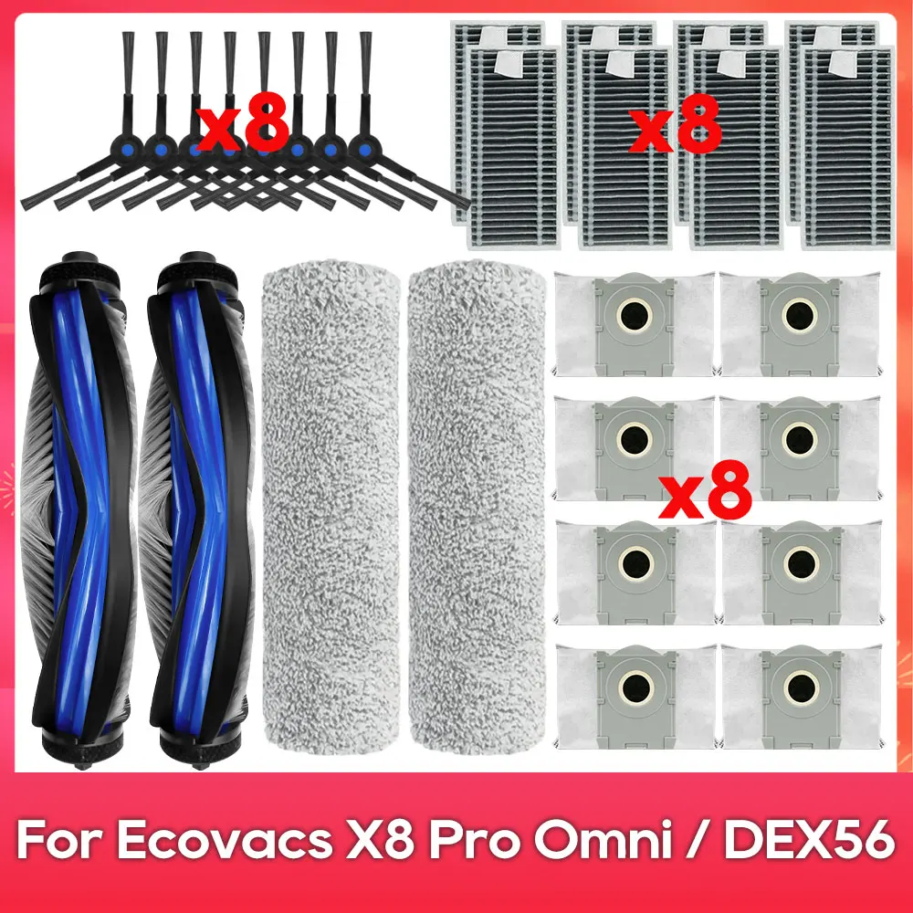 Kit Pièces Rechange ECOVACS X9 | Brosse, Filtre, Rouleau Vadrouille, Sac Poussière | Compatible Robot Aspirateur