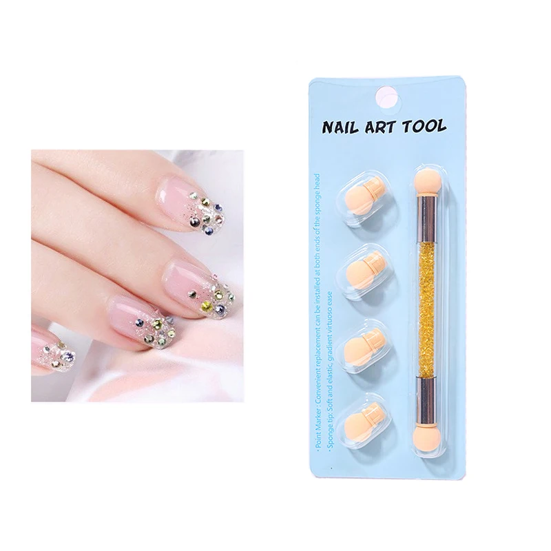 Nail Art Dotting Pen High Quality Nail Supplies For Professional Rhinestone Sponge Head Nail Pens Salon Acrylic UV GEl Painting 6