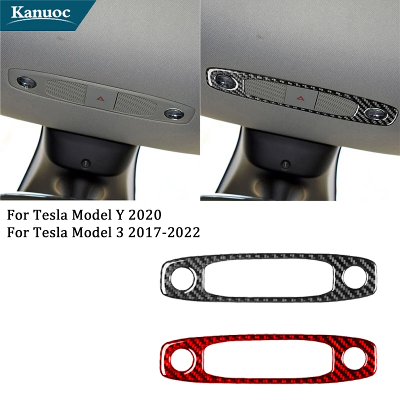 

Carbon Fiber Headlamp Switch Stickers For Tesla Model Y 2020 Tesla Model 3 2017-2022 Car Interior Decorative Accessories