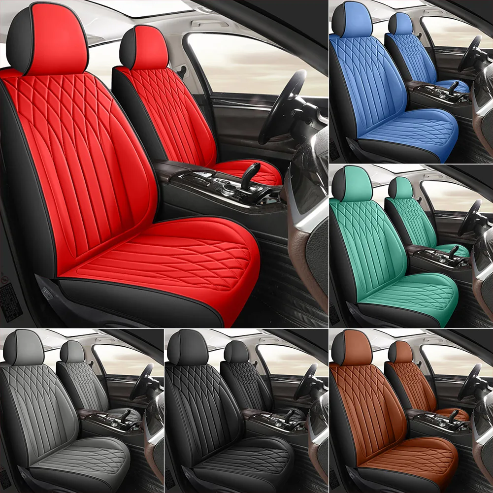 

Car Seat Cover Universal PU Leather Front Seat Cover Rear Split Bench Cover All Season 5D Coverage Seat Protection for Car SUV