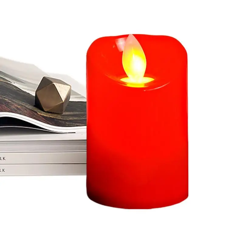

Красные движущиеся свечи с пламенем, 3D движущиеся свечи с аккумулятором, поддельные фотосвечи, украшение для стола, для дома, искусственное пламя, Рождество