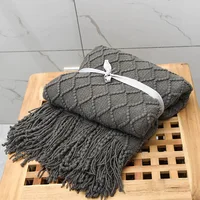 Nordic Knit Plaid Blanket Super Soft Bohemia Blanket For Bed Sofa Cover Bedspread Plaid On The Sofa Decor Blankets With Tassel 5