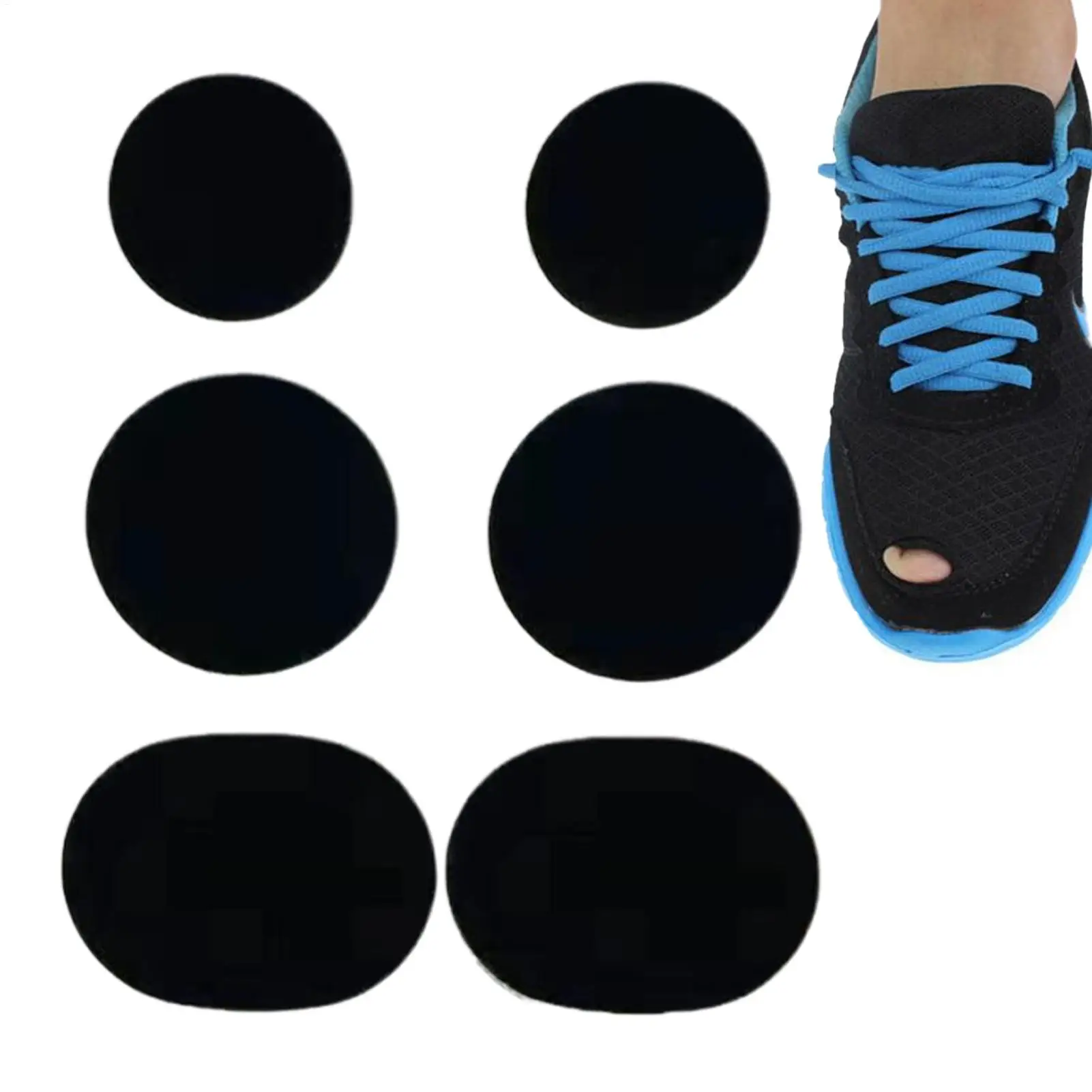 6piece/set Sports Shoe Fabric Repair Patch Heel Anti Wear Mesh Lining Hole Subsidy self-adhesive Patches Creative Practical Tool