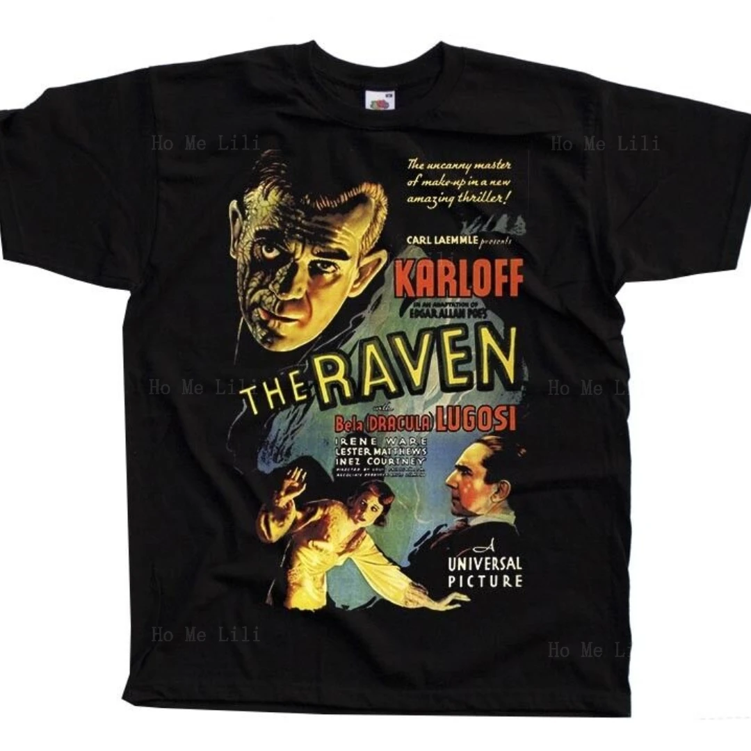 Magliette Per Uomo The Raven V2 Roger Corman Movie Poster 1963 T-Shirt Nera Tutte Le Taglie S-6Xl