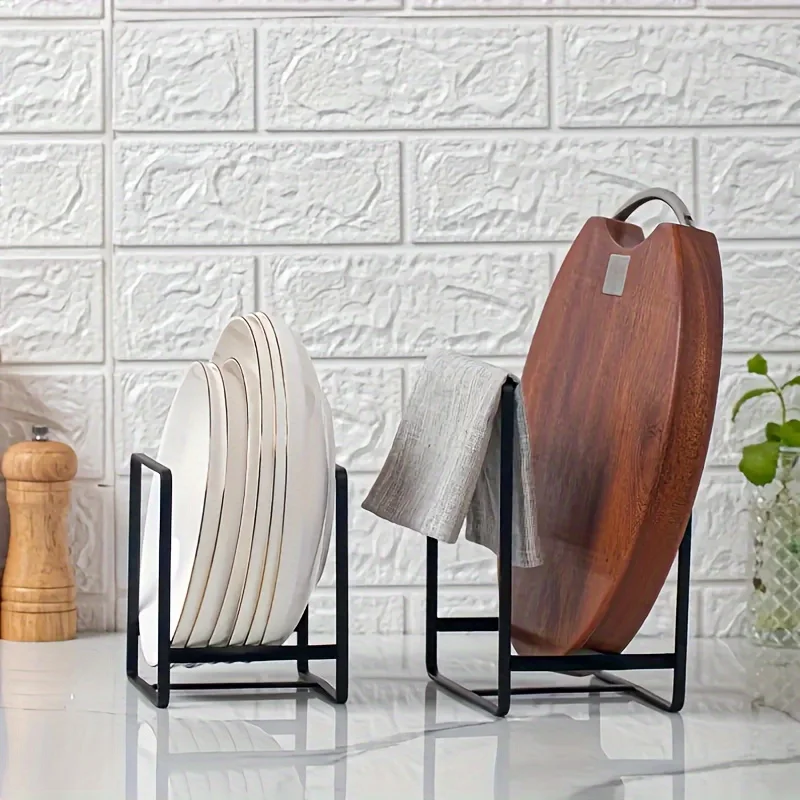 Metal Kitchen Rack-for Cups, Plates, Ideal for Countertops，Durable Dish Drainer, Space-Saving Pull Out