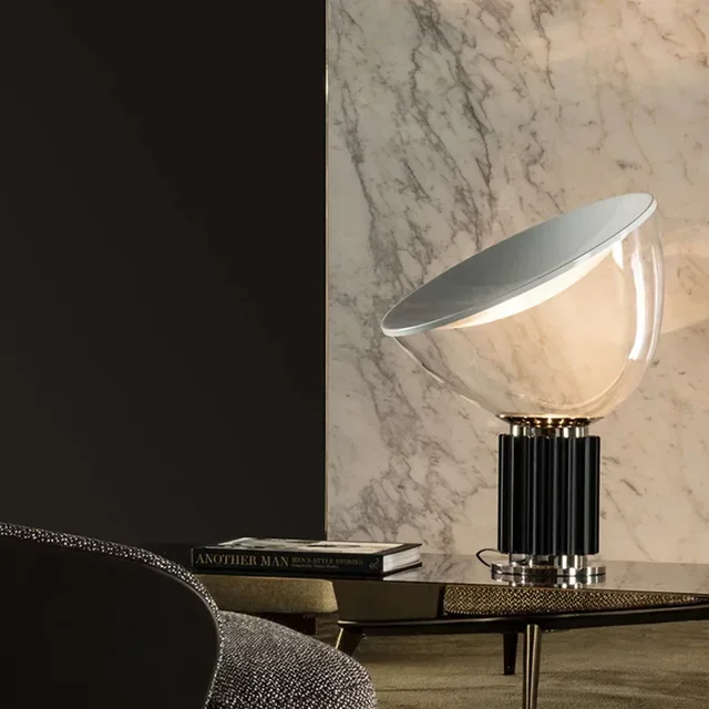 Modern Classic LED Table Light Italian Flos Taccia Glass Desk Light Bedroom Living Room Home Decor Lighting Fixture