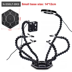 Enhanced Soldering and Crafting Hands-Free Station with USB-Powered Cooling and Flexible Arms (N-SS6LF-BK9)