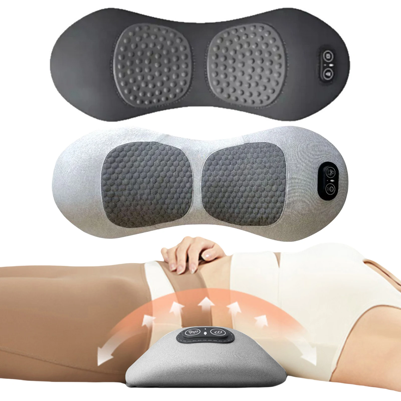 3 in 1 Electric Lumbar Support Pillow with Adjustable Height Back Support Pillow with Heat Waist Pillow for Lower Back