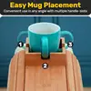 Couch Cup Holder Bamboo Wood Sofa Armrest Tray Foldable Sofa Cup Holder Anti-Slip Couch Arm Cup Holder Sofa Side Storage Tray 4