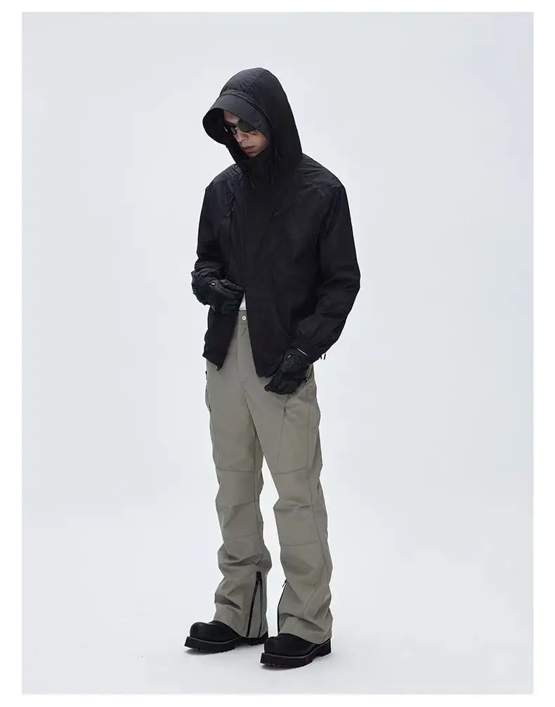C  Outdoor sunscreen jacket lightweight nylon material back ventilation multipocket techwear aesthetic gorpcore