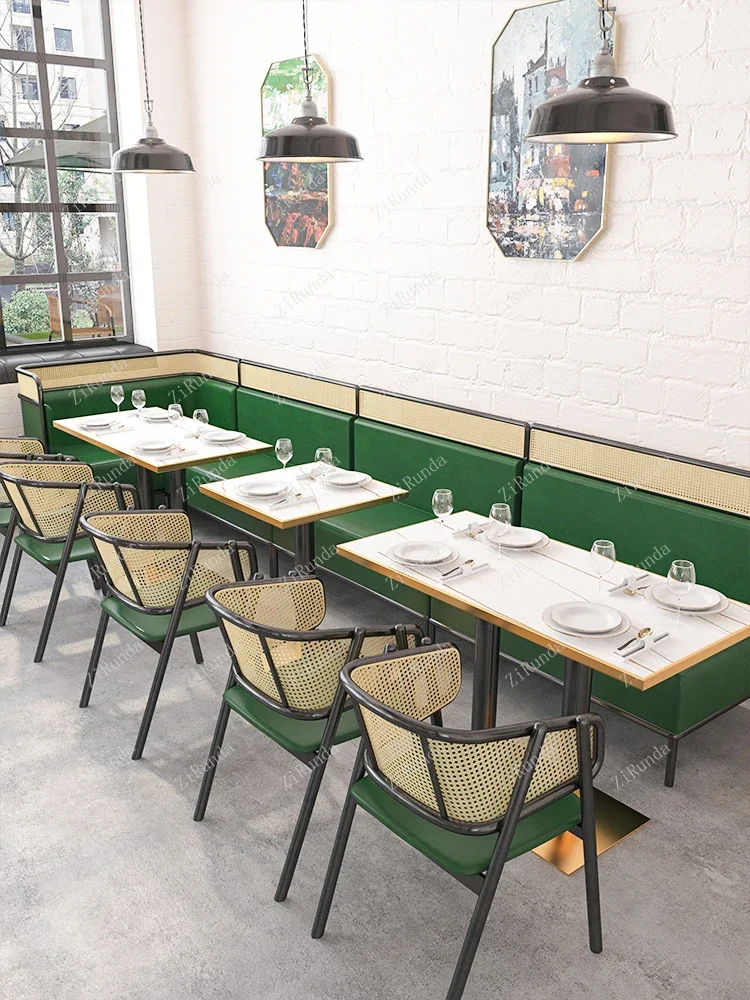 ~Theme Restaurant Western Restaurant Rattan Sofa Dining Bar Hotel Sushi Shop Card Cafe Milk Tea Shop Tables and Chairs
