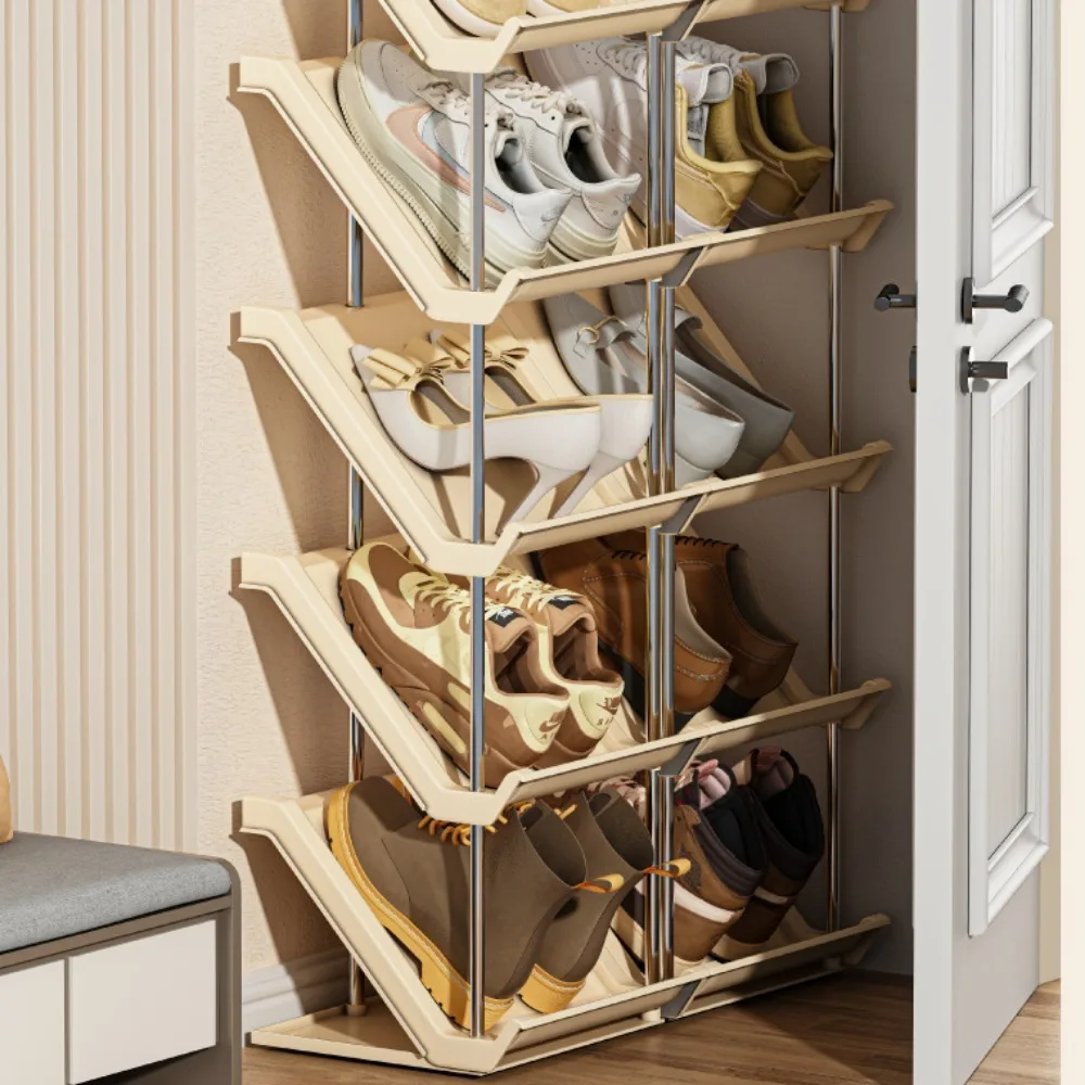 Simple Multi-Layer Shoe Storage Shelves Save Space For Household Stackable Sneaker Organizer Entrance Detachable Shoes Cabinets