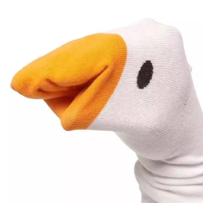 Cartoon Goose Design Women's Fashionable and Versatile Casual Socks - Breathable, Soft, and Comfortable