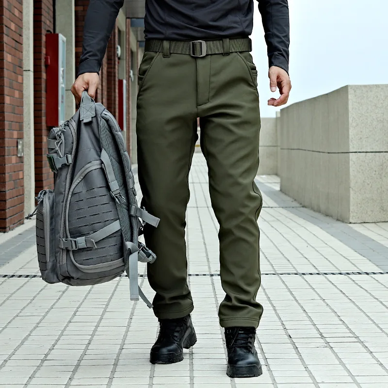 Hiking Pants For Man New Autumn Winter Tactical Softshell Stretch Fishing Camping Climbing Outdoor Casual Long Trousers