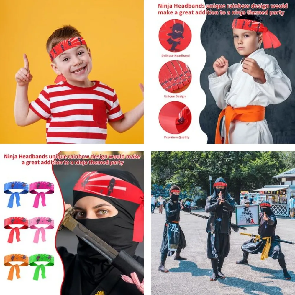 Breathable Hygroscopic Kids Ninja Headband for Karate Yoga