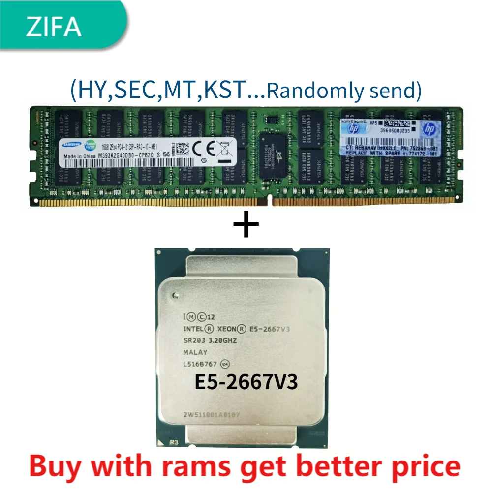 Оперативная память для сервера DDR4 16G 2133 МГц с OEM verison E5-2667V 3 CPU E5 2667 V3 2 ГГц 8 ядер 20M Φ