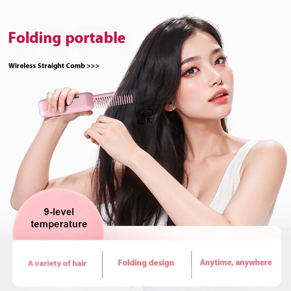 2 in 1 Hair Straightener 9 Gears Heat Ceramic Ionic Fast Heat-Up Negative Ion Hair Flat Iron Lcd Display