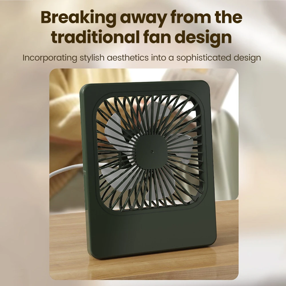Compact Ultra-Quiet Portable Desktop Fan for Home, Office, and Outdoor Use