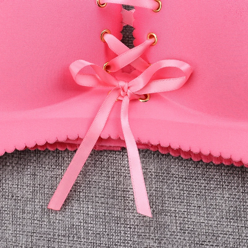 Women Push Up Bra Sexy Wire Free Lingerie Seamless Brassiere Intimates Underwear Female Deep V Bowknot Bralette Bra - Image 5