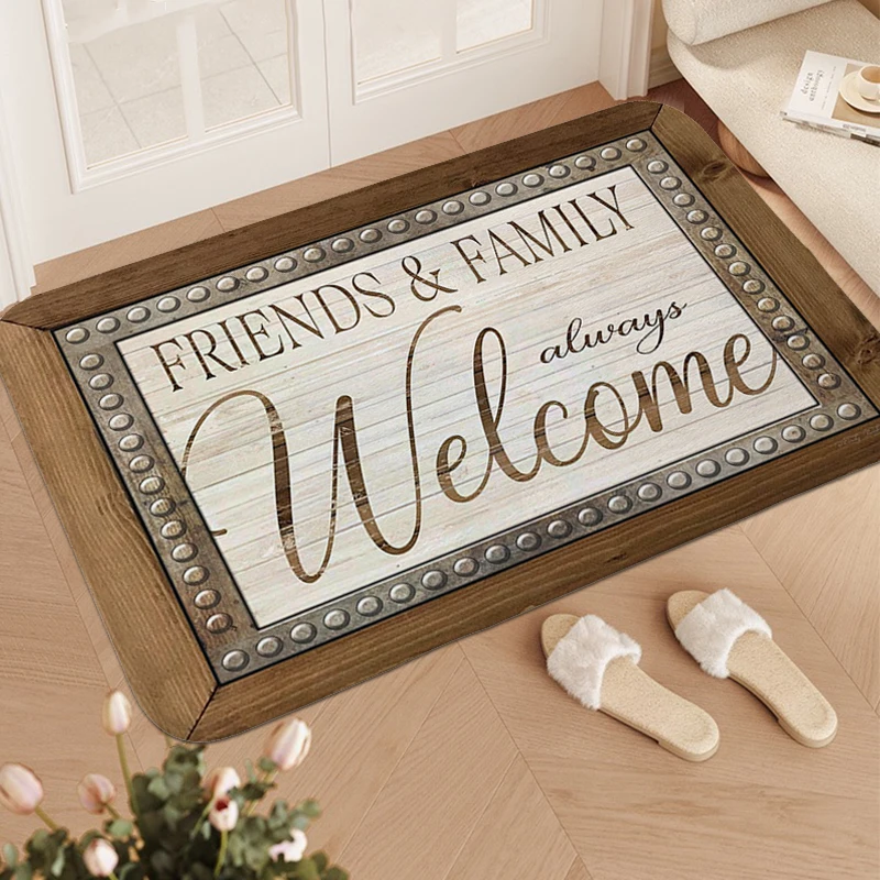 

Welcome Mat Anti Slip Custom Living Room Rug Bathroom House Interior Entrance Mat Hallway Entryway Laundry Room Floor Carpet