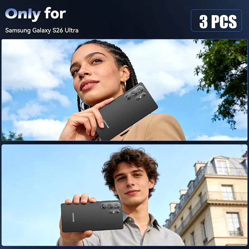 Clear 3D Tempered Glass Back Camera Lens Protector - Full Protection, 3-Pack