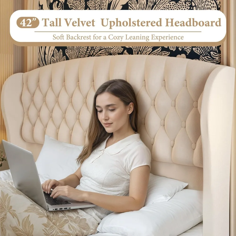 Velvet Sleigh Queen Bed 5