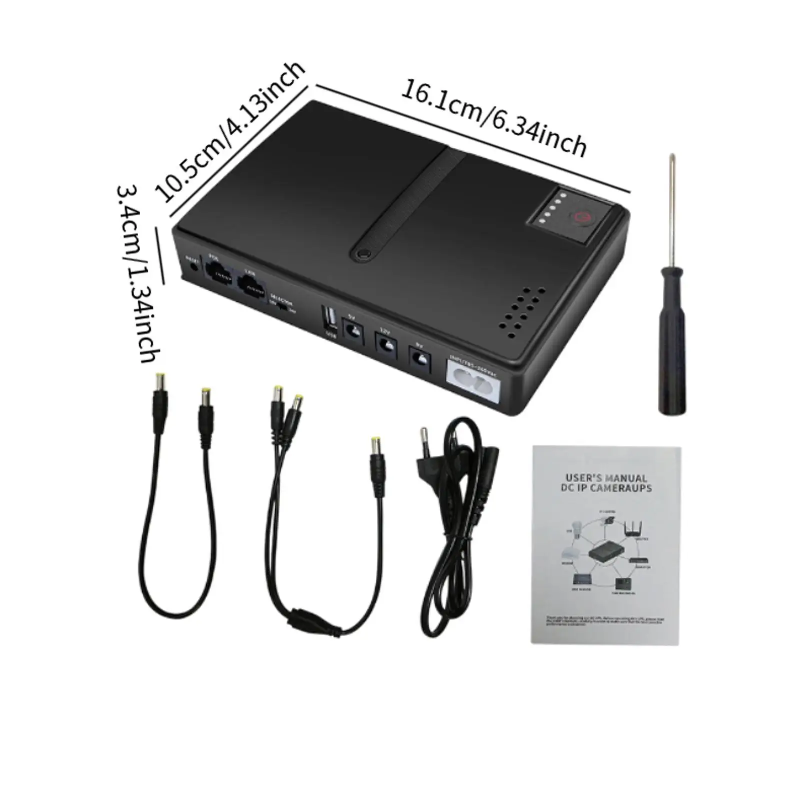 Mini Ups Battery Backup Portable 5V 9V 12V Dual Output Ports Backup Power Supply Adapter for Office Router Camera Phone EU Plug