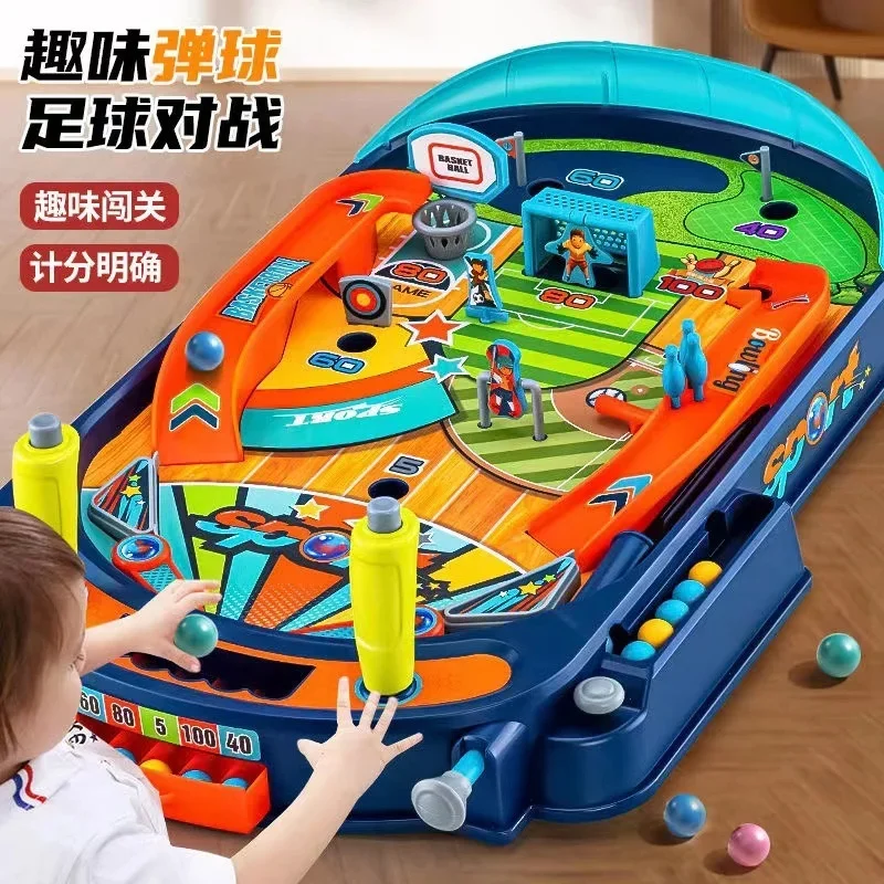 

Children Pinball Machine Toy Battle Catapult Marble Game Tabletop Football Toys Pinball Games Fun Parent-Kid Interactive Games