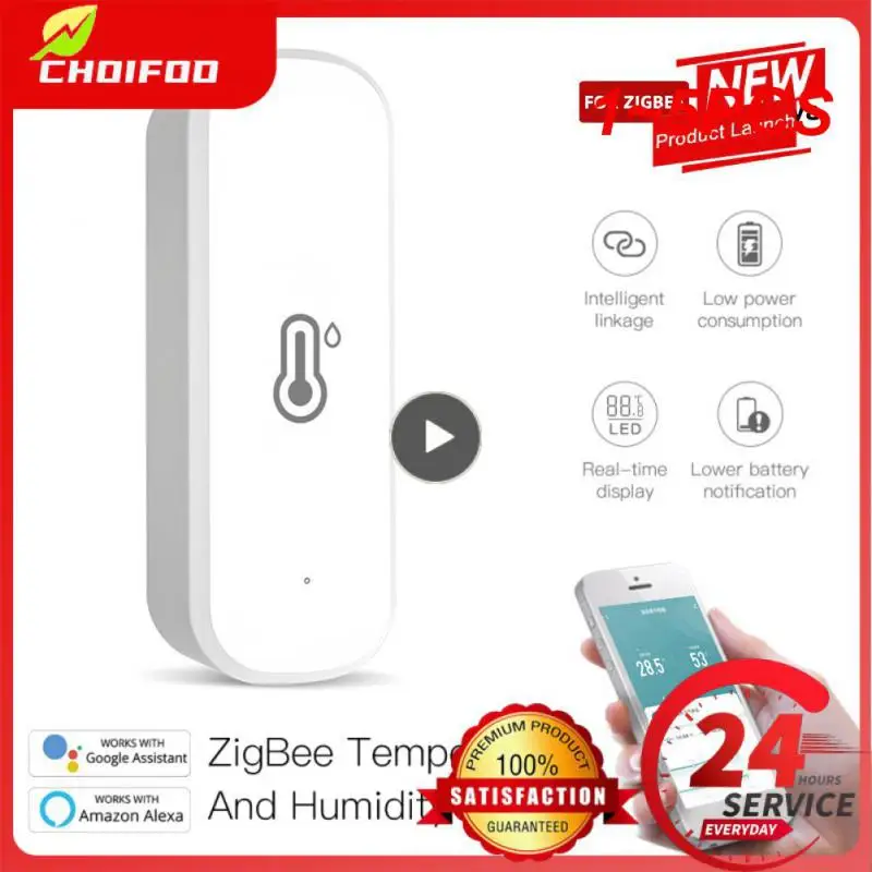 

1~5PCS Tuya Smart Temperature And Humidity Sensor Battery Powered Smart Home Security Work With Alexa Home