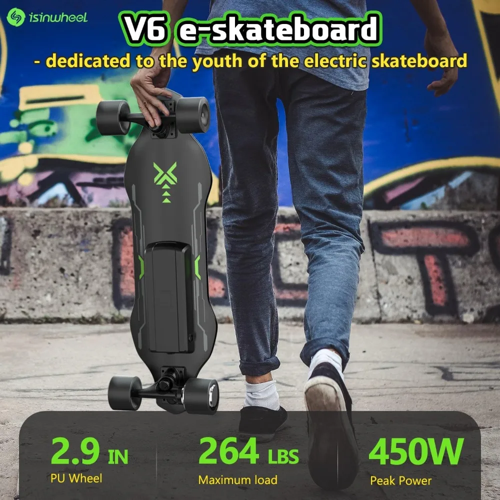 Electric Skateboard with Remote, 1200W/450W/3000W Brushless Motor, 30 Mph 32Mph Top Speed, Electric Longboard for Adults ＆Teens
