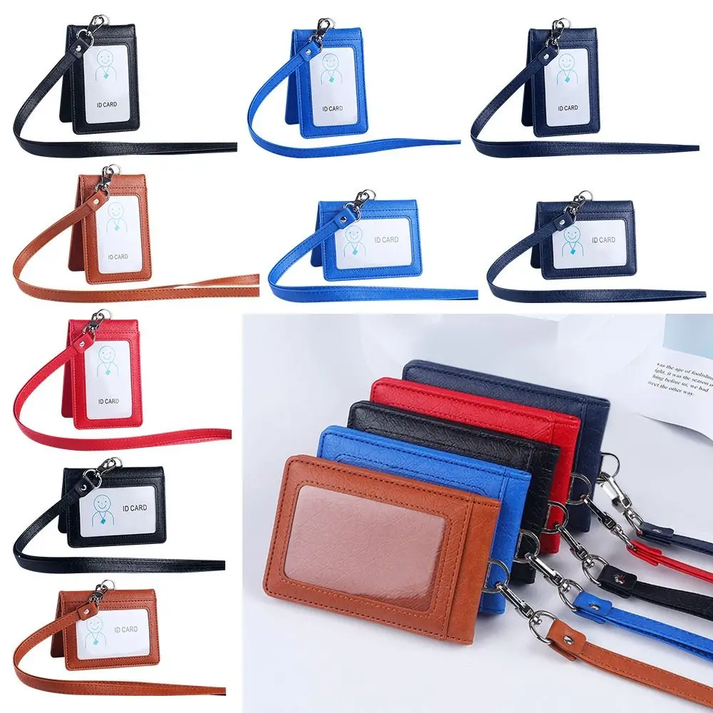 

Hot Sale Carabiner Style Folding Type Wallet Card Badge Holder ID Lanyard Name Tag Card Cover Card Bag