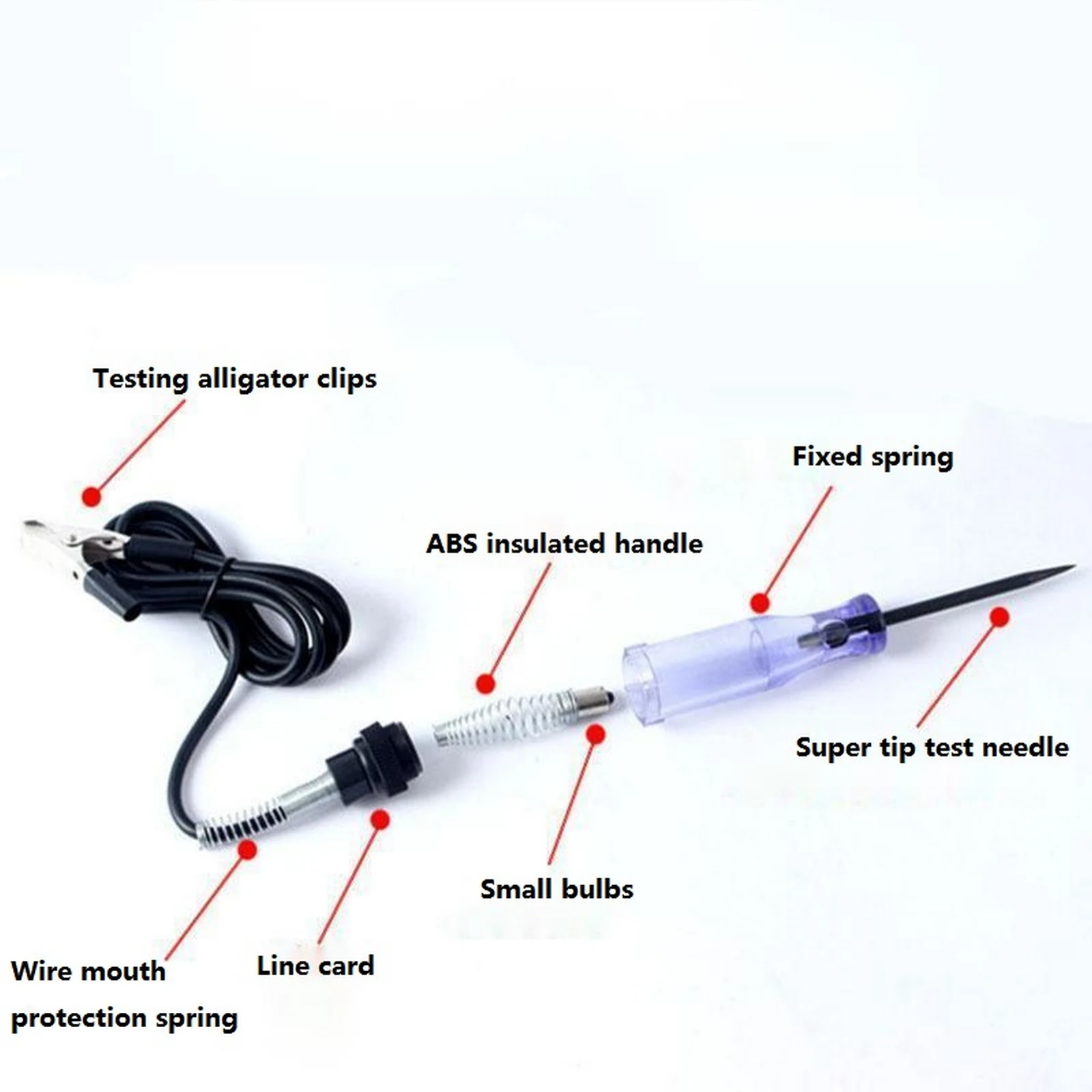 6V 12V 24V DC Car Voltage Circuit Wire Tester Long Probe Pen Detector Automobile Repair Tools Portable Auto Cable Tracker 4