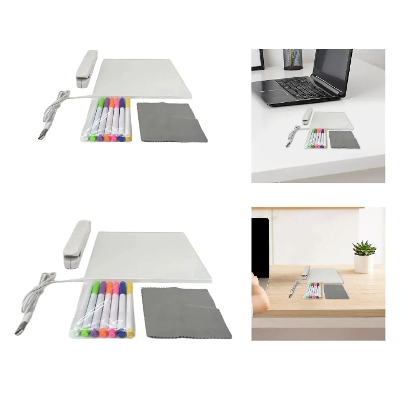 Acrylic Message Board with Stand Desktop Night Light Board with Light Erasable Writing Note for Home School Office