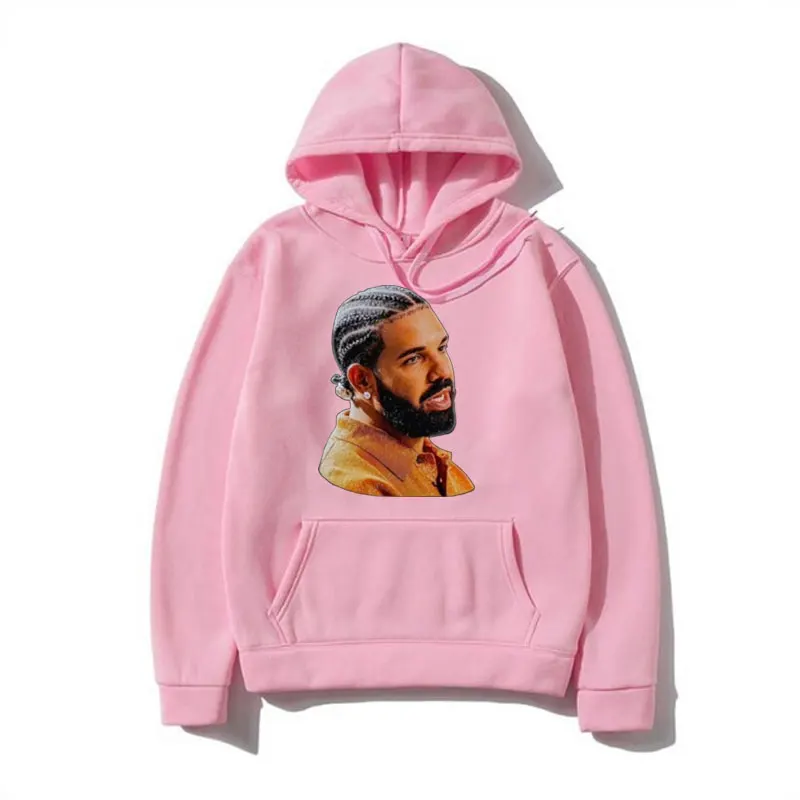 Rapper Drake Face Print Hoodie Autumn Winter Long Sleeve Pullover Hip-Hop Music Lovers Sweatshirts Oversized Streetwear Hoody