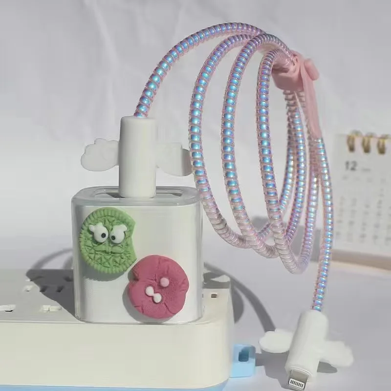 Cute Charger Cable Protector Rope Cable Winder Per Apple 18W 20W Charger Case Cable Protector Linea Dati Per Iphone 13 11 12