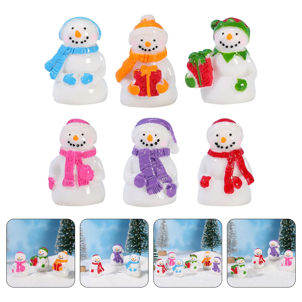 

Miniature Snowman Figurines Mini Christmas Ornaments Doll House Decorations Christmas Snowman Miniature -Mixed Style