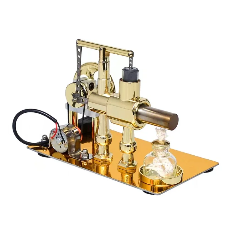 Hot Air Single Cylinder Stirling Engine Generator Physics Popular Science Production Invention Collection Toy For birthday gift stirling engine toy