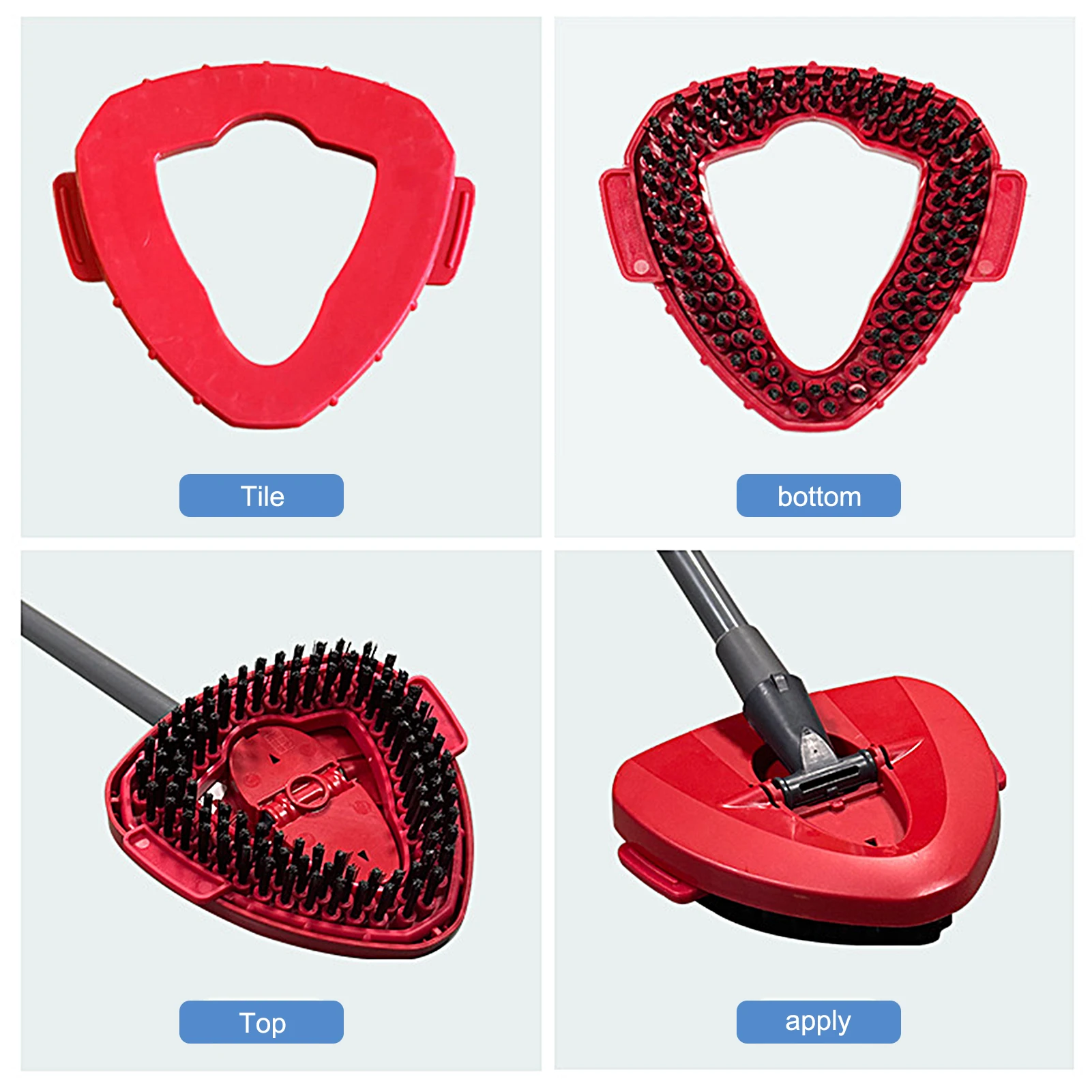 Spin Mop Scrub Brush Head & Microfiber Mop Refill Head Replacement For Vileda / O-Cedar Rinse Clean 2 Tank System Floor Scrubber