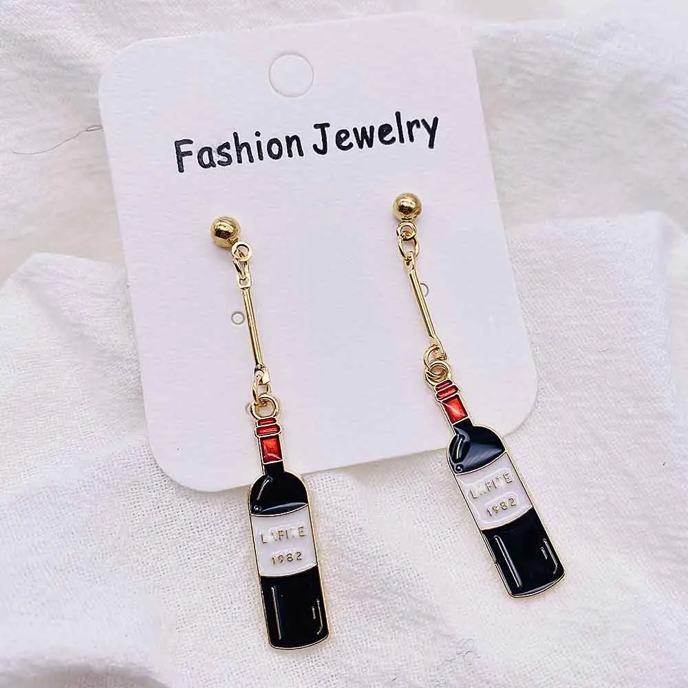 1 Pair Asymmetrical Wine Beer Earrings Mini Food Coffee French Fries Dangle Drop Earrings Jewelry Gifts for Women Girls 3
