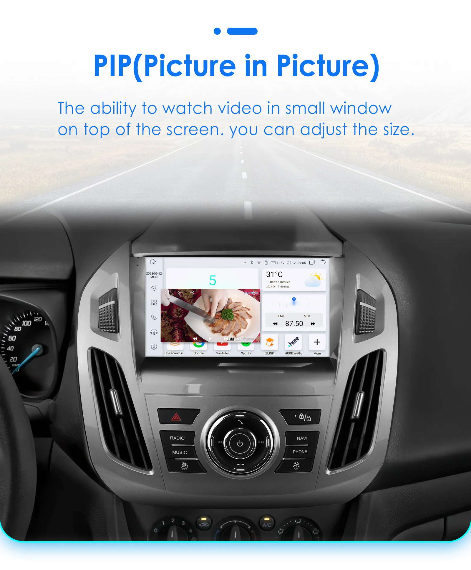 9" Hizpo 2Din CarPlay Android Auto Autoradio für Ford Transit Tourneo Connect 2013 - 2018 UI7862 Multimedia 4G RDS DSP GPS Navi – Detail 36