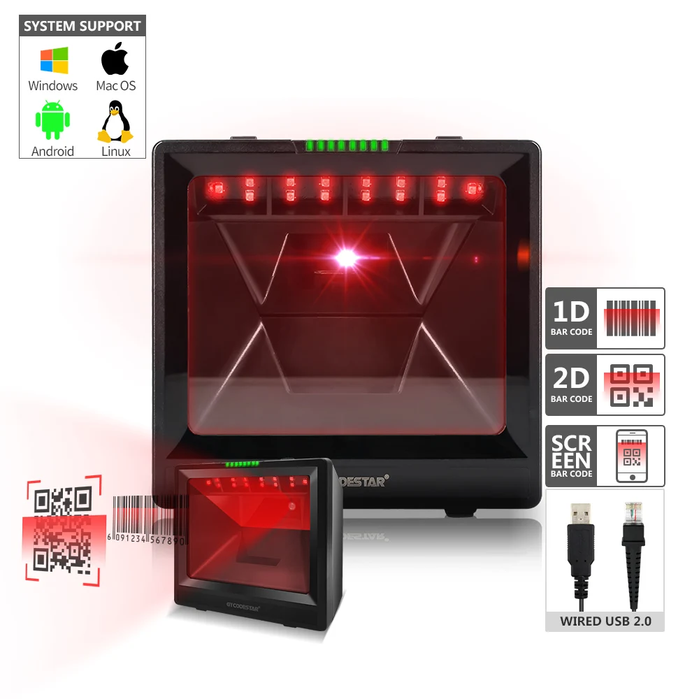 

Omnidirectional 2d Barcode Scanning Platform Bar Code And Qr Code s Qrcode Reader Scan Barcode GT-9900A