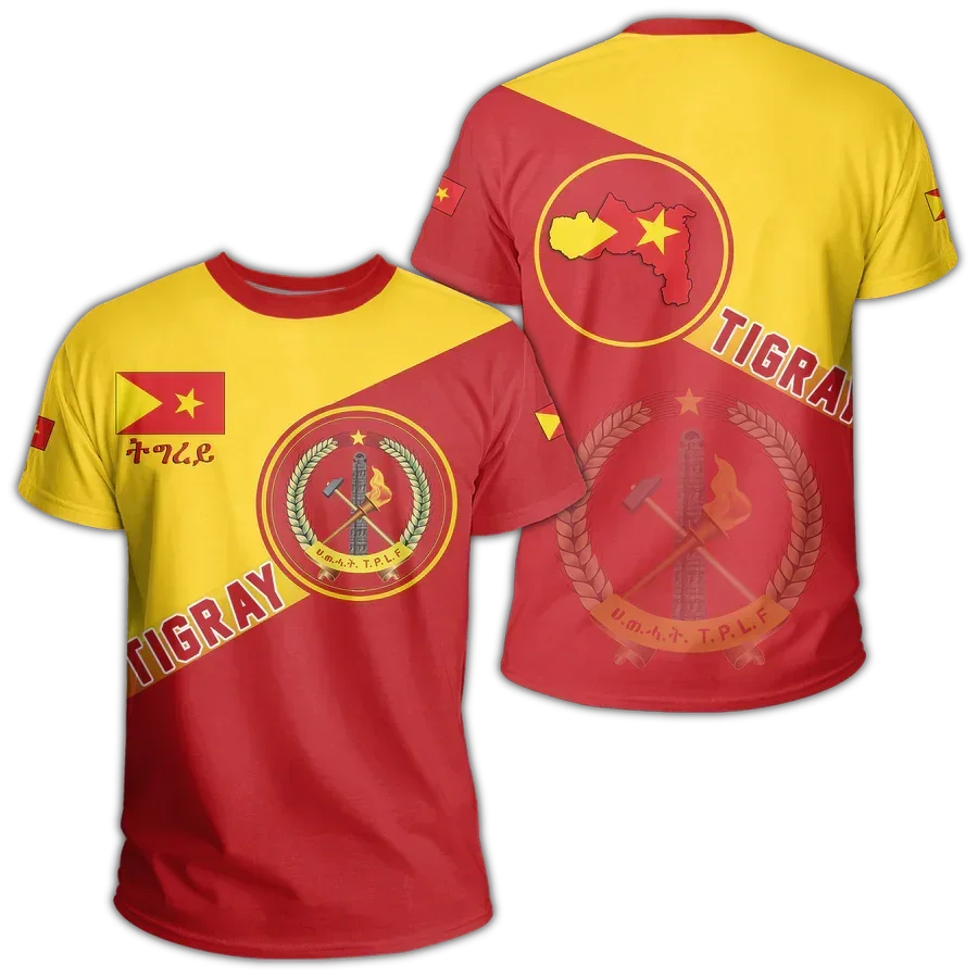 Летняя новая футболка Tigray с активным флагом страны с 3D принтом, Высококачественная Летняя Повседневная Свободная футболка с круглым вырезом для мужчин и женщин (art.: 3920c5ddf989d) - 3920c5ddf989d