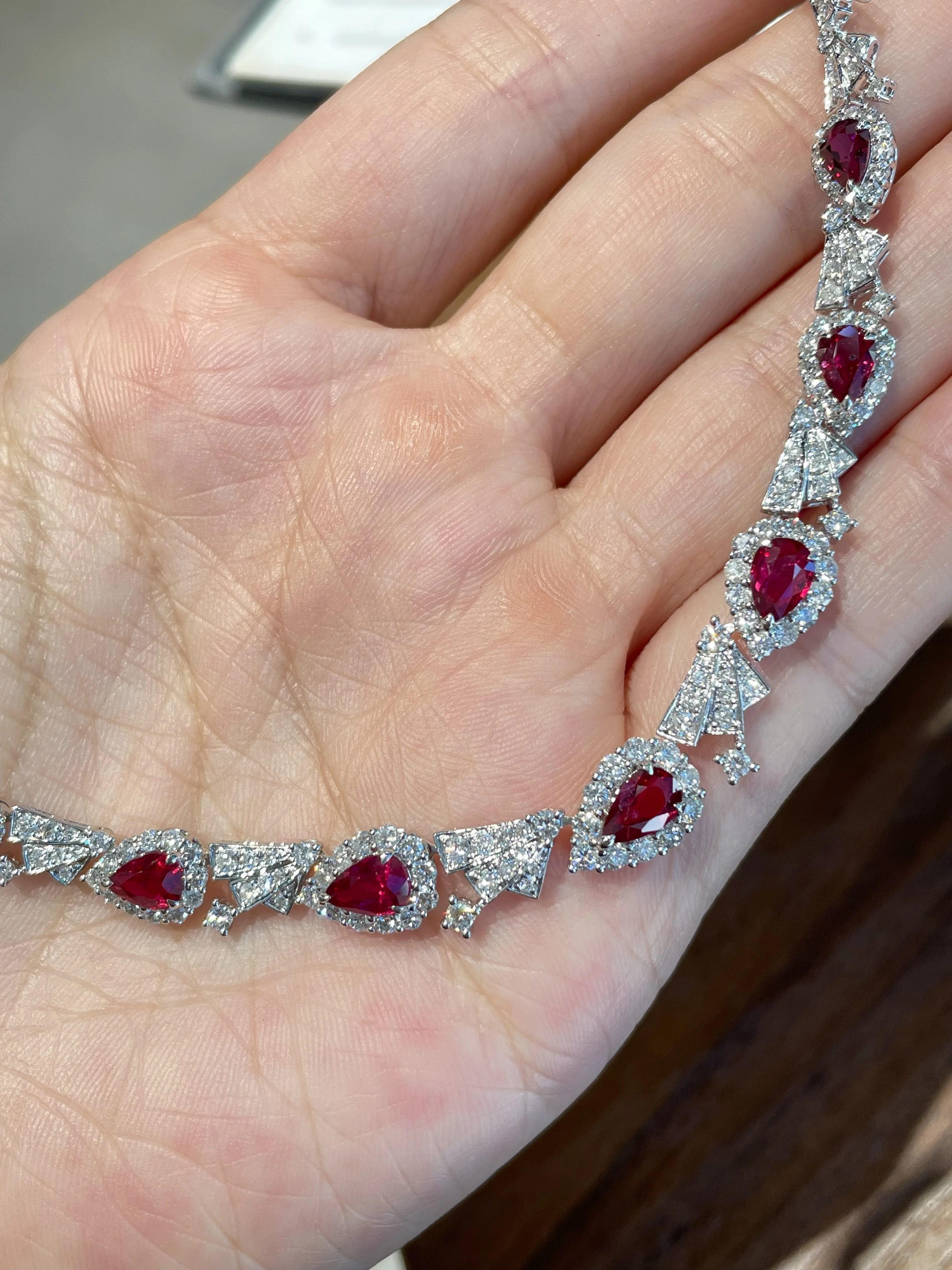 Natural Ruby 3.45ct White Gold Necklace Side Profile – Vexaro