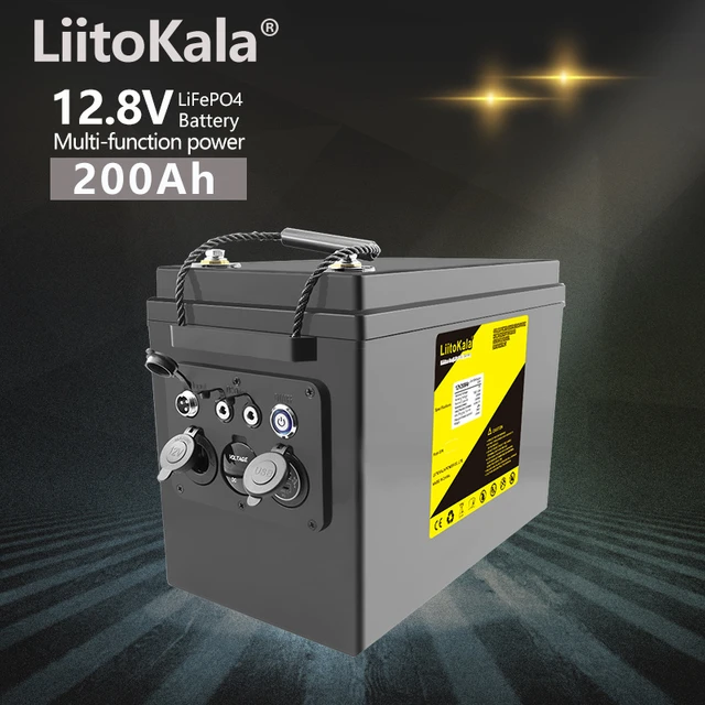 LiitoKala 12V LiFePO4 Battery 200Ah RV Campers Waterproof Golf