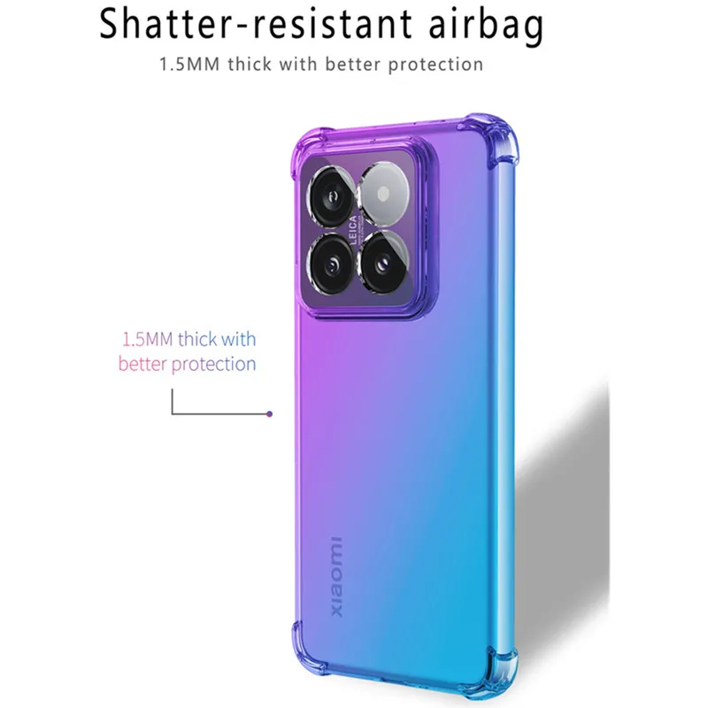 Shockproof Gradient TPU Transparent Protective Case