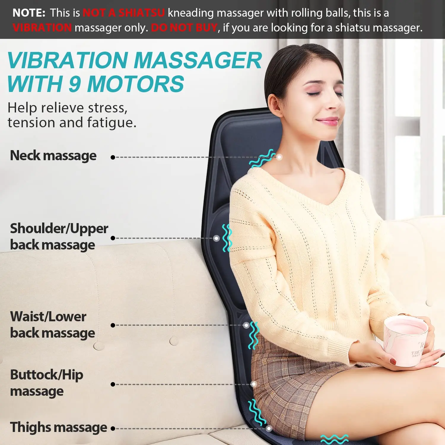 Full Back Massager - 223  Order a Shiatsu Rolling Neck and Back