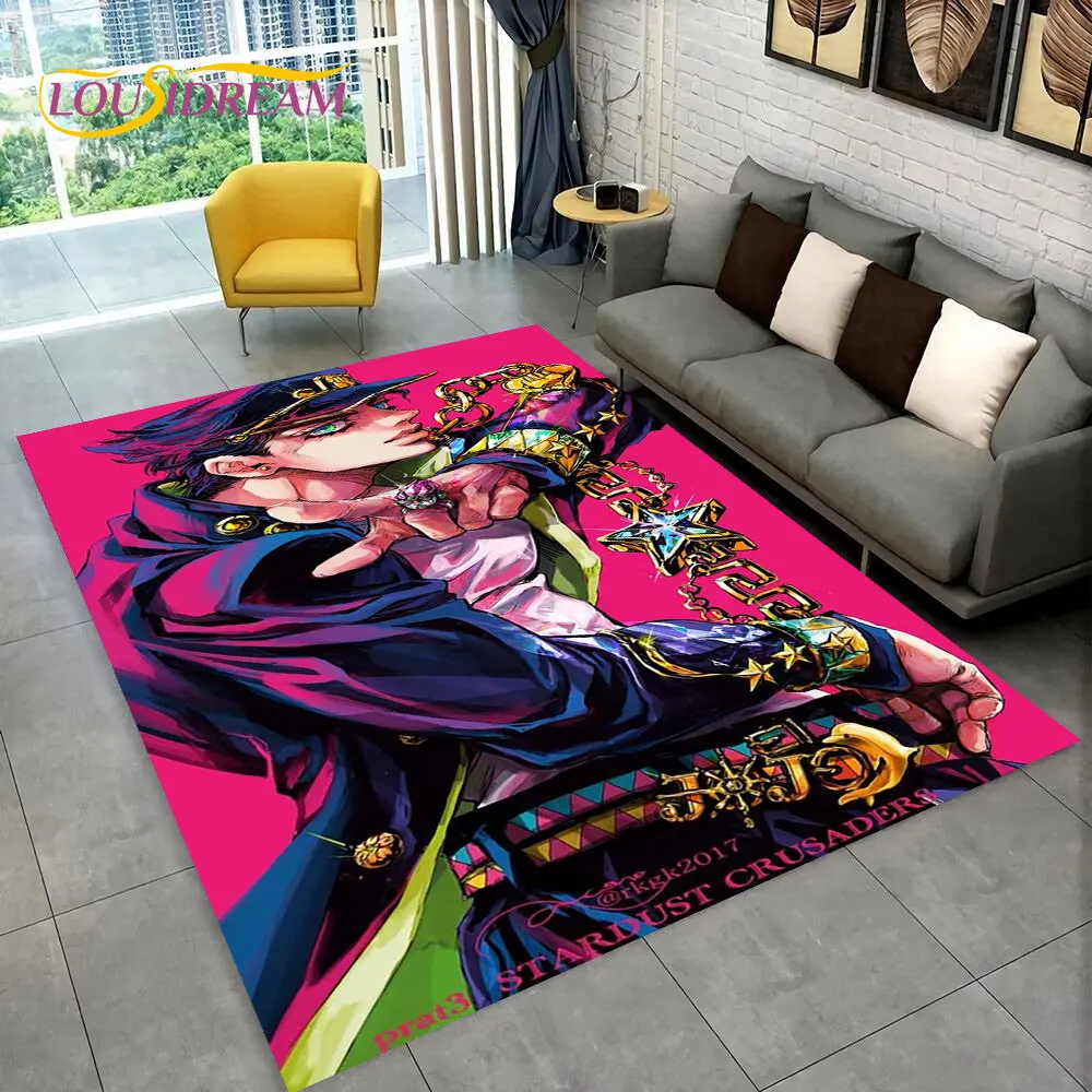 

jojo's Bizarre Adventure Anime Area Rug,Carpet Rug for Living Room Bedroom Sofa Doormat Decoration, Kid Play Non-slip Floor Mat