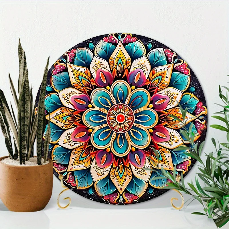 

Aluminum Metal Sign Mandala Round Metal Wreath Vintage Signs For Wreaths Creations Door Hanging room decoracion hogar rustico